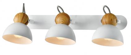 Спот 23390/3 WH+WOOD белый+дерево 3x40W E14 h135, 24